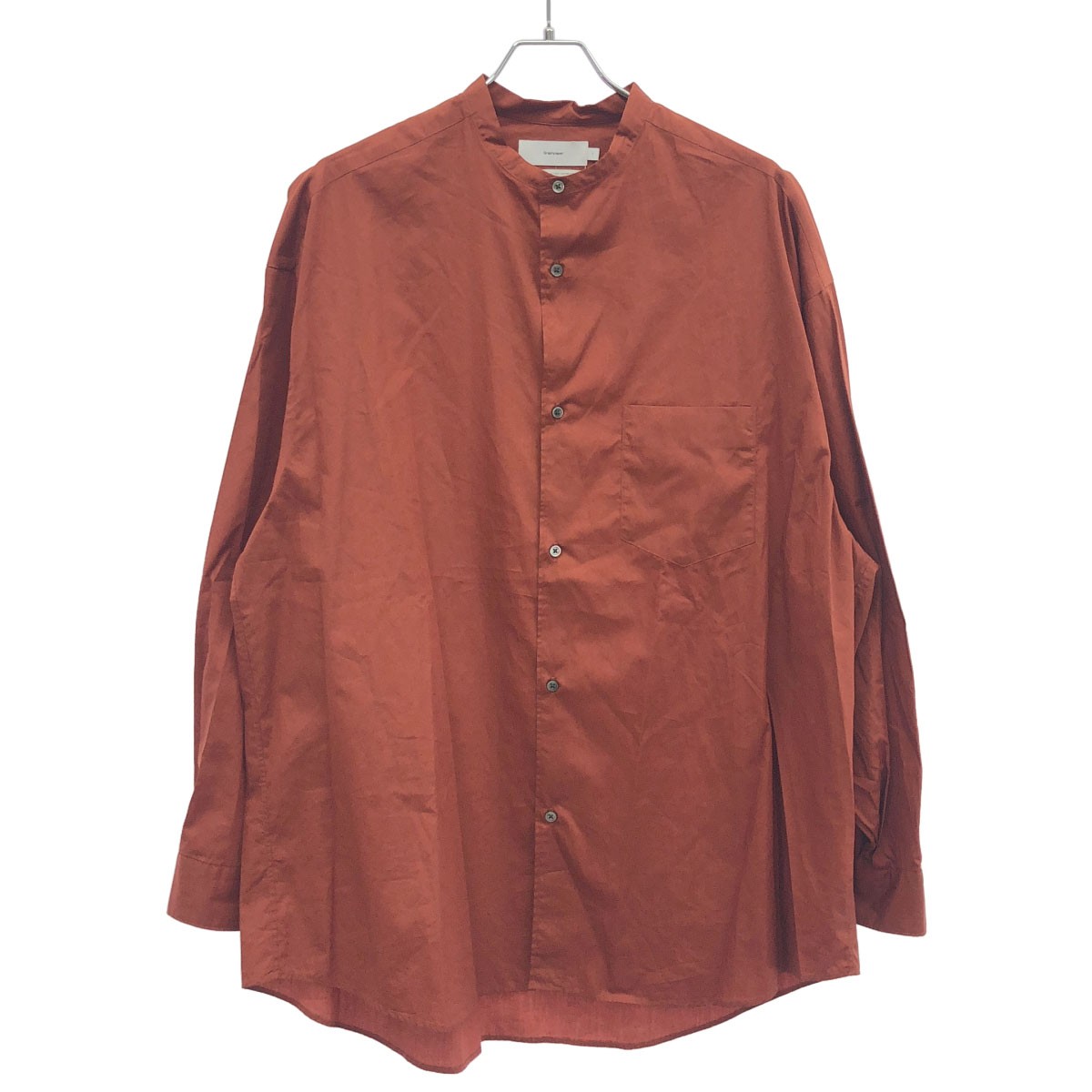 Graphpaper グラフペーパー 24AW BroadL/S Oversized Band Collar Shirt オーバーサイズバンドカラーシャツ GM243-50002C オレンジ 1  ITCX5YPK007C