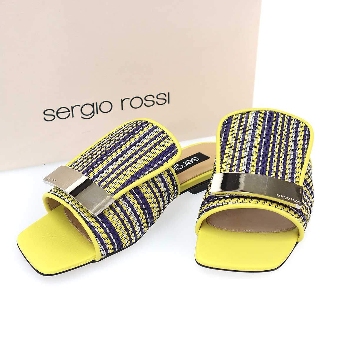 乐天商城 - sergio rossi セルジオ ロッシ sr1 レザーフラットサンダル 0380 イエロー 34 【中古】 ITAWUR4B4G2J