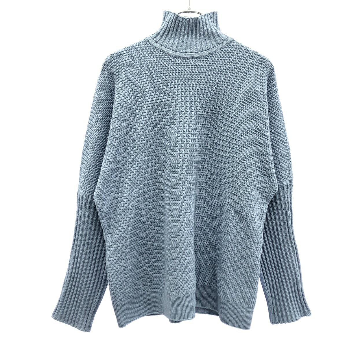 HOMME PLISSE ISSEY MIYAKE オム プリッセ イッセイ ミヤケ 23AW RUSTIC KNIT ラスティックハイネックニットセーター HP33KN211 ブルー F  IT86MLHIE0D8