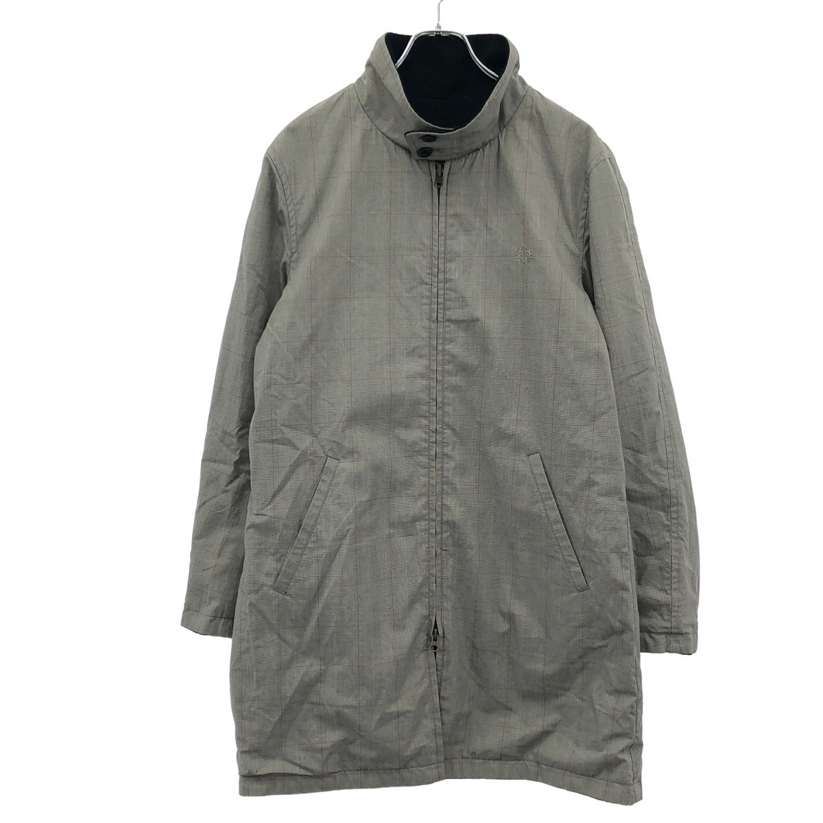 FRED PERRY フレッドペリー リバーシブル ハリントンマックコート F2397 グレー×ブラック L 【中古】 IT2N5RIZKQYE