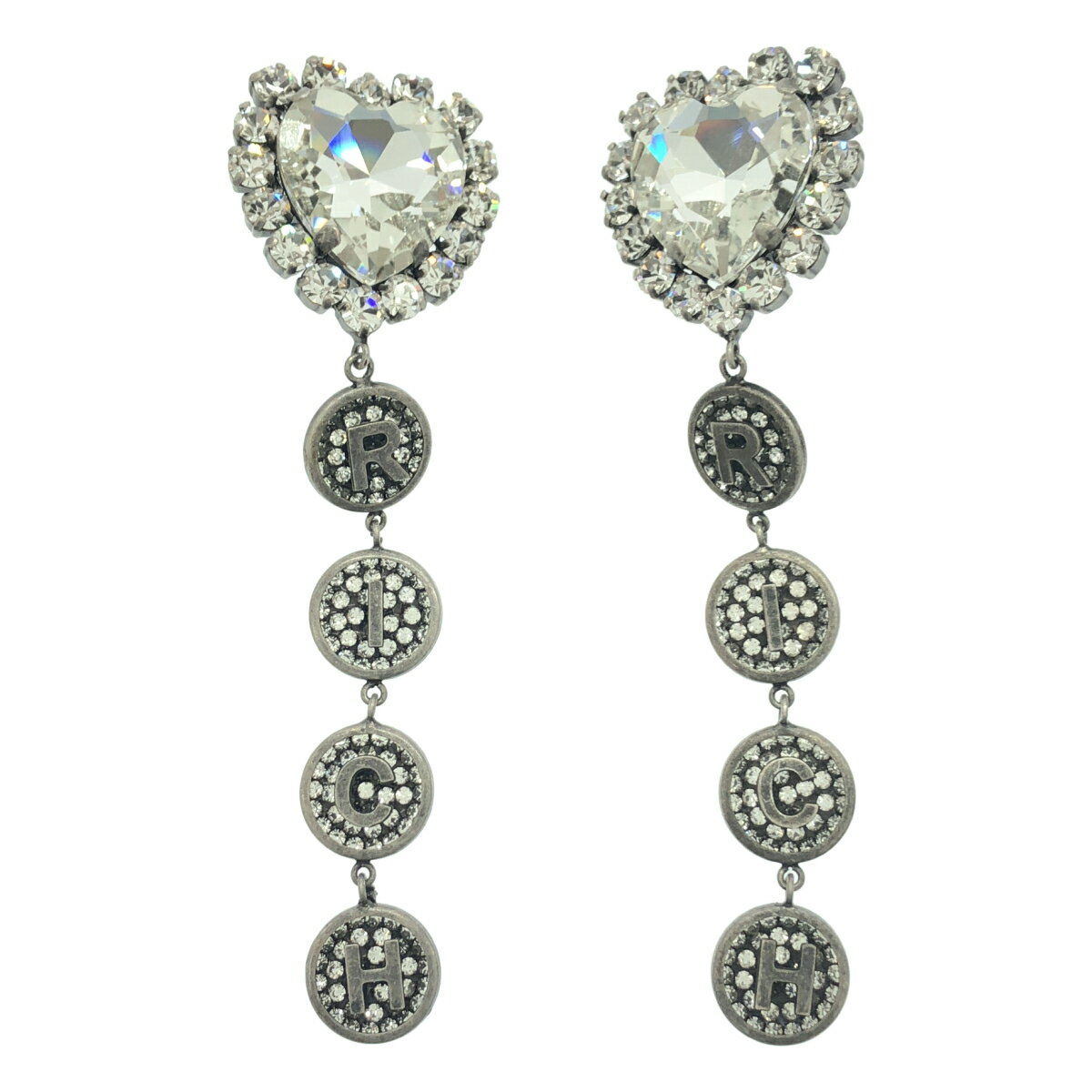 樂天商城 - Alessandra Rich アレッサンドラ リッチ ビッグクリスタルハートイヤリングセット シルバー - 【中古】 ITK8KURUACAV