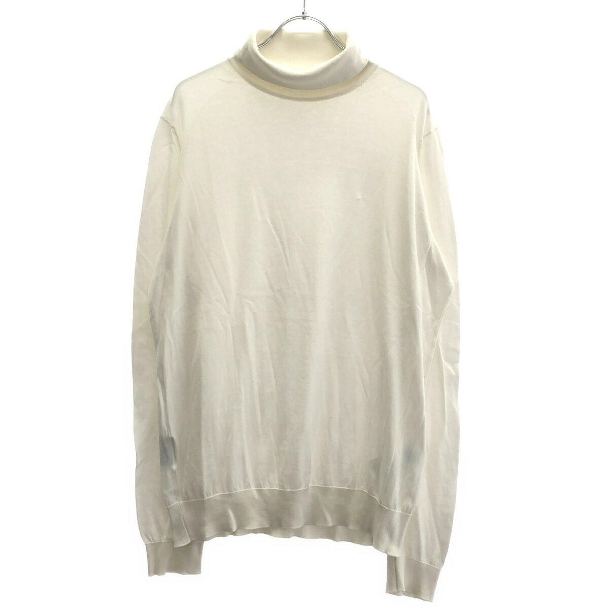 JOHN SMEDLEY ジョンスメドレー タートルネックコットンニットセーター ホワイト L 【中古】 ITVM612SY87K
