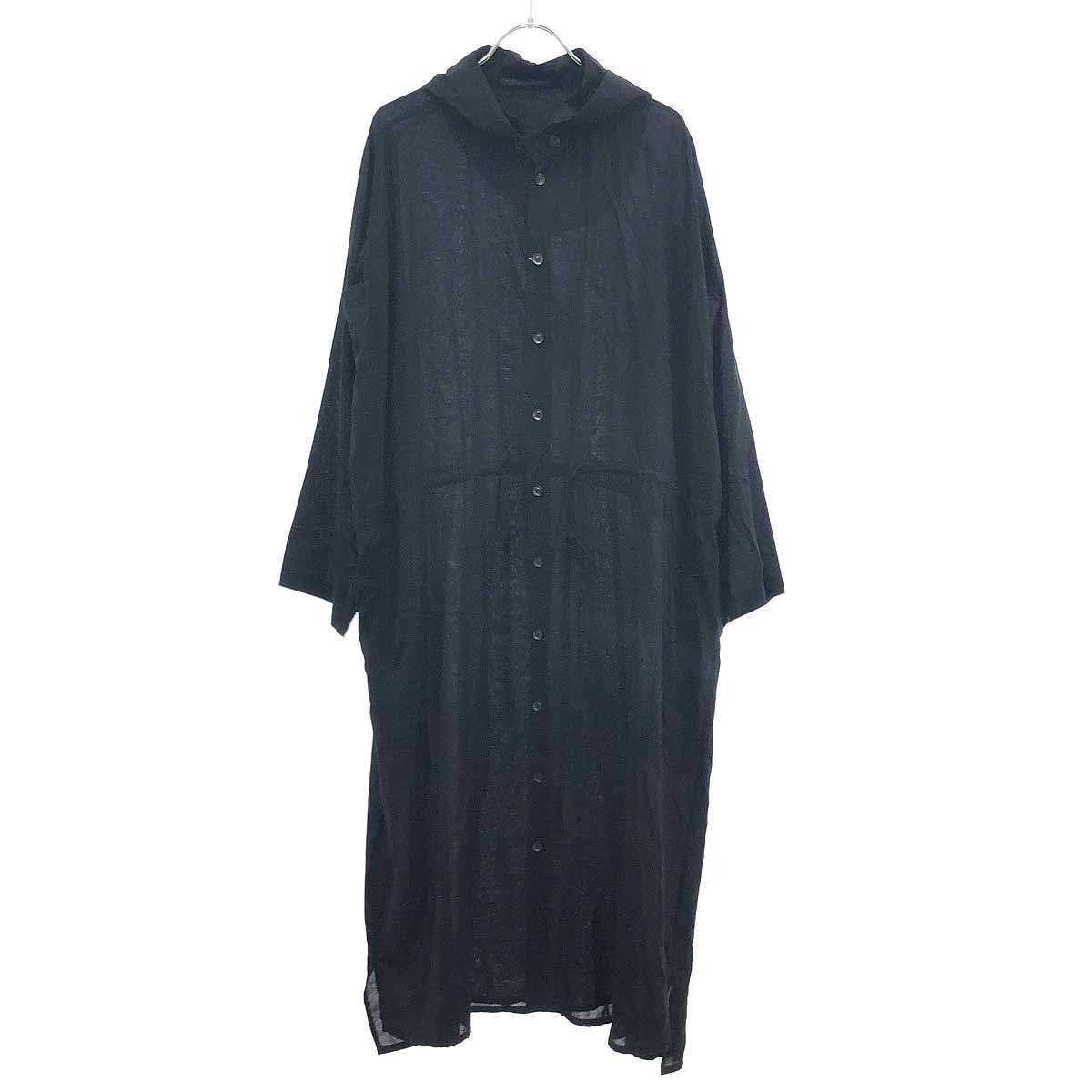 Rakuten - YOHJI YAMAMOTO +NOIR ヨウジヤマモト プリュスノアール LONG RAGLAN SLEEVE DRESS シャツワンピース ND-D09-213 ブラック 1 【中古】 ITHQGYMQ1G88