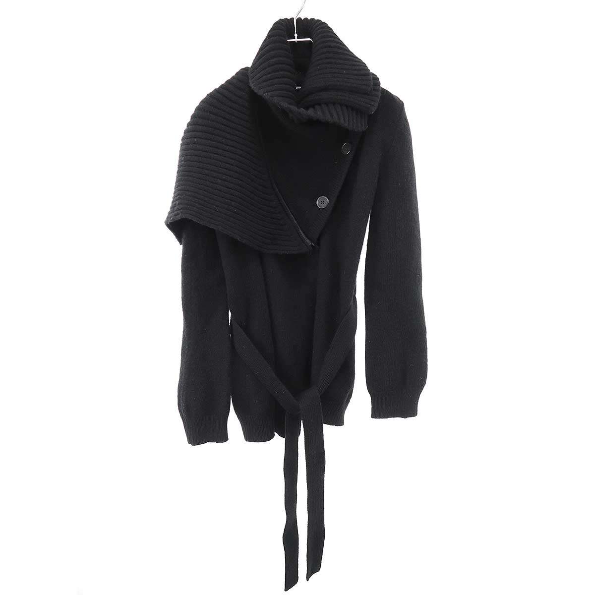 Rakuten - ANN DEMEULEMEESTER アンドゥムルメステール ウールダブルカラーニットジャケット ブラック 36 【中古】 IT7WGN9SR2JR