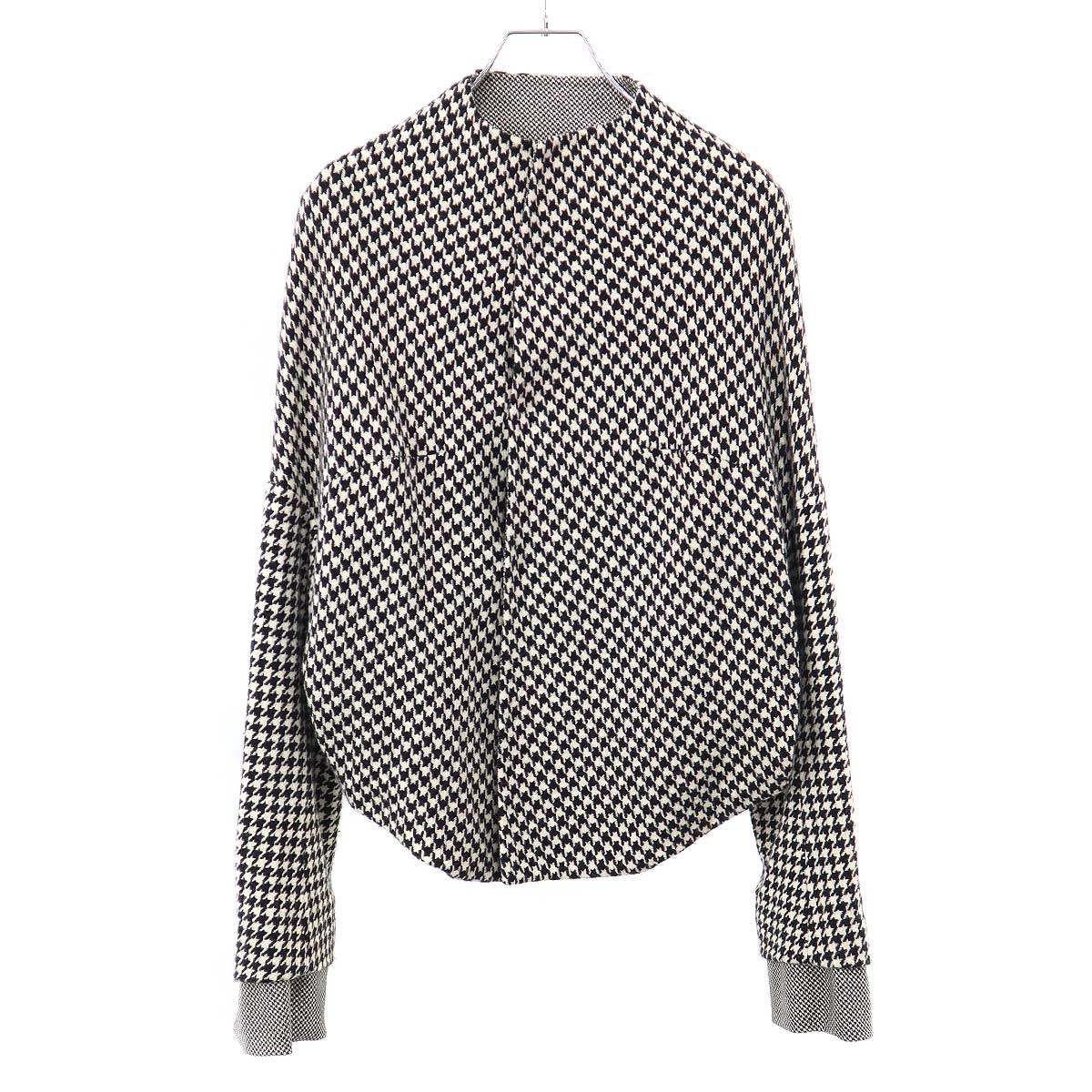 Rakuten - Yohji Yamamoto FEMME ヨウジヤマモト ファム 2003AW ハウンドトゥース サークルショートジャケット FU-J17-142 ブラック ホワイト 1 【中古】 ITRZ6YQ24IJ4