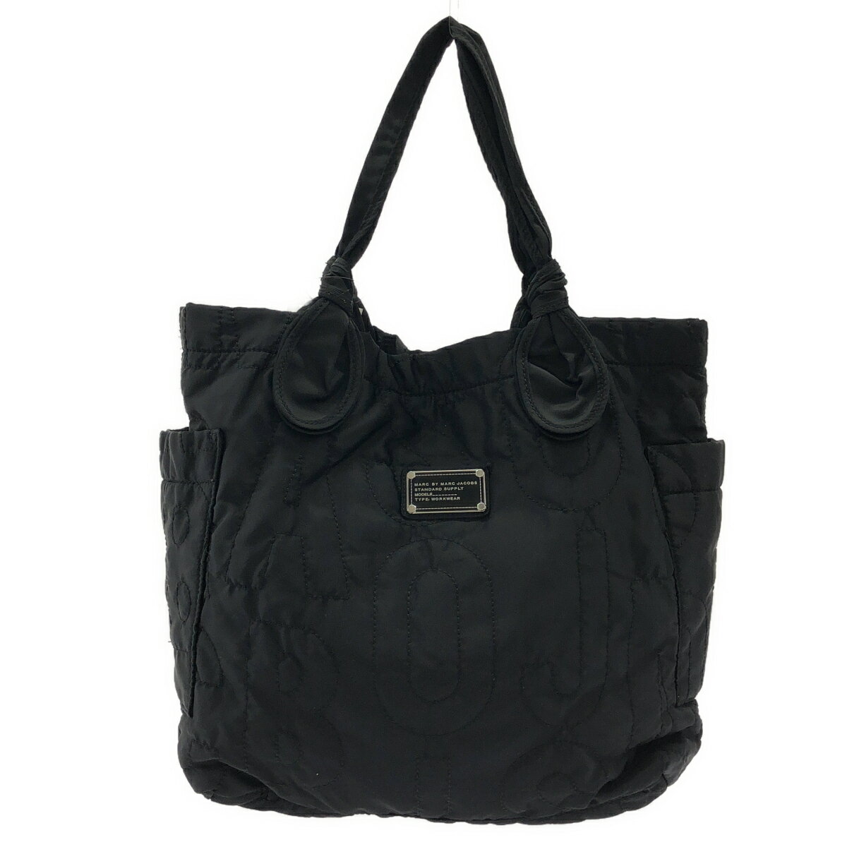 MARC BY MARC JACOBS マークバイマークジェイコブス ロゴキルティングナイロントートバッグ ブラック 【中古】 ITH514MOQZES