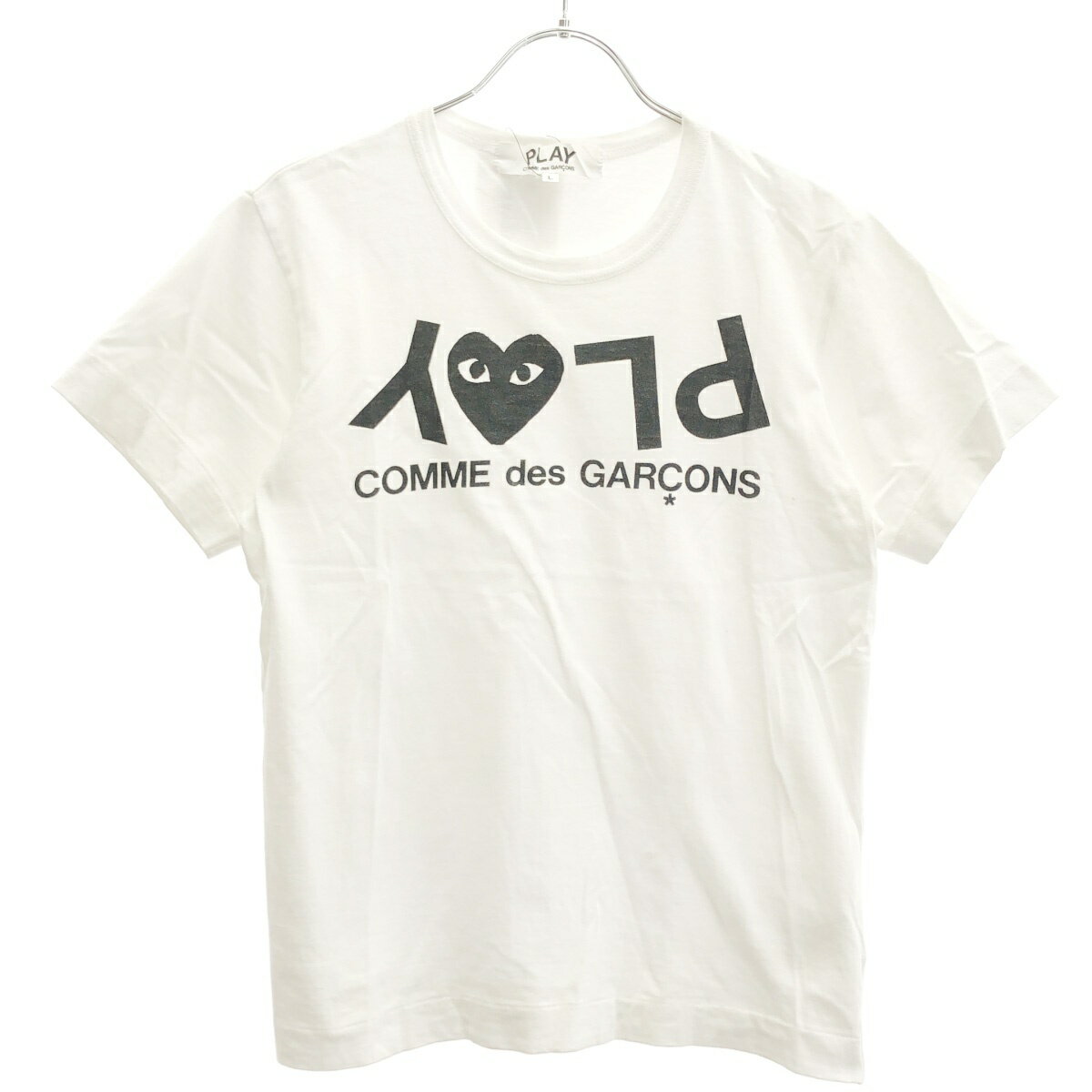 Rakuten - PLAY COMME des GARCONS プレイコムデギャルソン 反転ロゴプリントTシャツ AZ-T067 ホワイト L 【中古】 IT0QHFN0DBTW