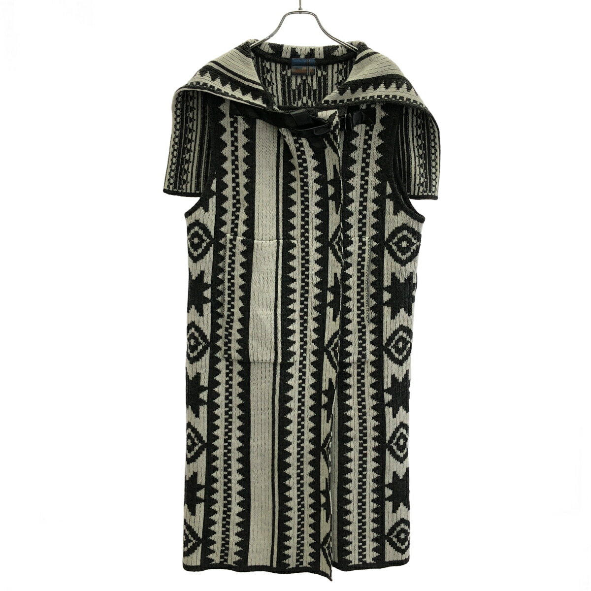 乐天商城 - MIKA KASAI×JOURNAL STANDARD ミカ カサイ ジャーナルスタンダード 25AW DAU KNIT LONG GILET ベルテッドニットベスト グレー F 【中古】 ITQVXXMNC81K