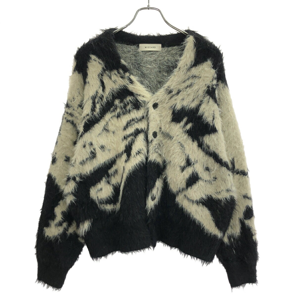 Wizzard ウィザード JACQUARD CARDIGAN SHOKKAKUTEKI SONZAI カーディガン ブラック ホワイト 1  ITMRCM9S4K0P