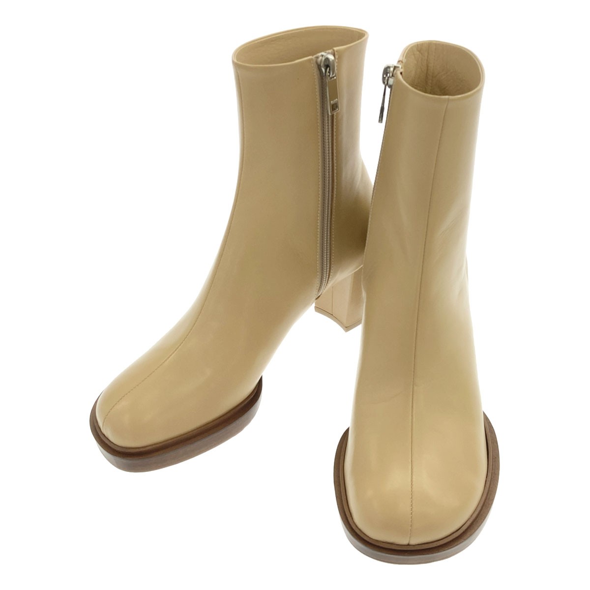 Rakuten - CLANE クラネ EDGE ROUND SHORT BOOTS ブーツ 13115-8422 ベージュ 37 【中古】 IT1CRZZZ0CRM