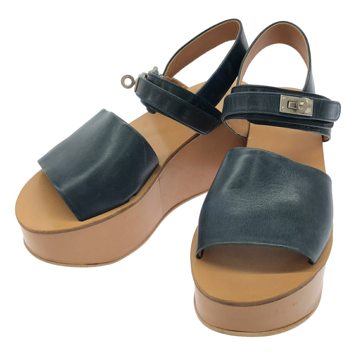 Pippichic ピッピシック プラットフォームレザーストラップサンダル PP15S-HSP23-EST ブルー 36 【中古】 IT2GYO08WYLC