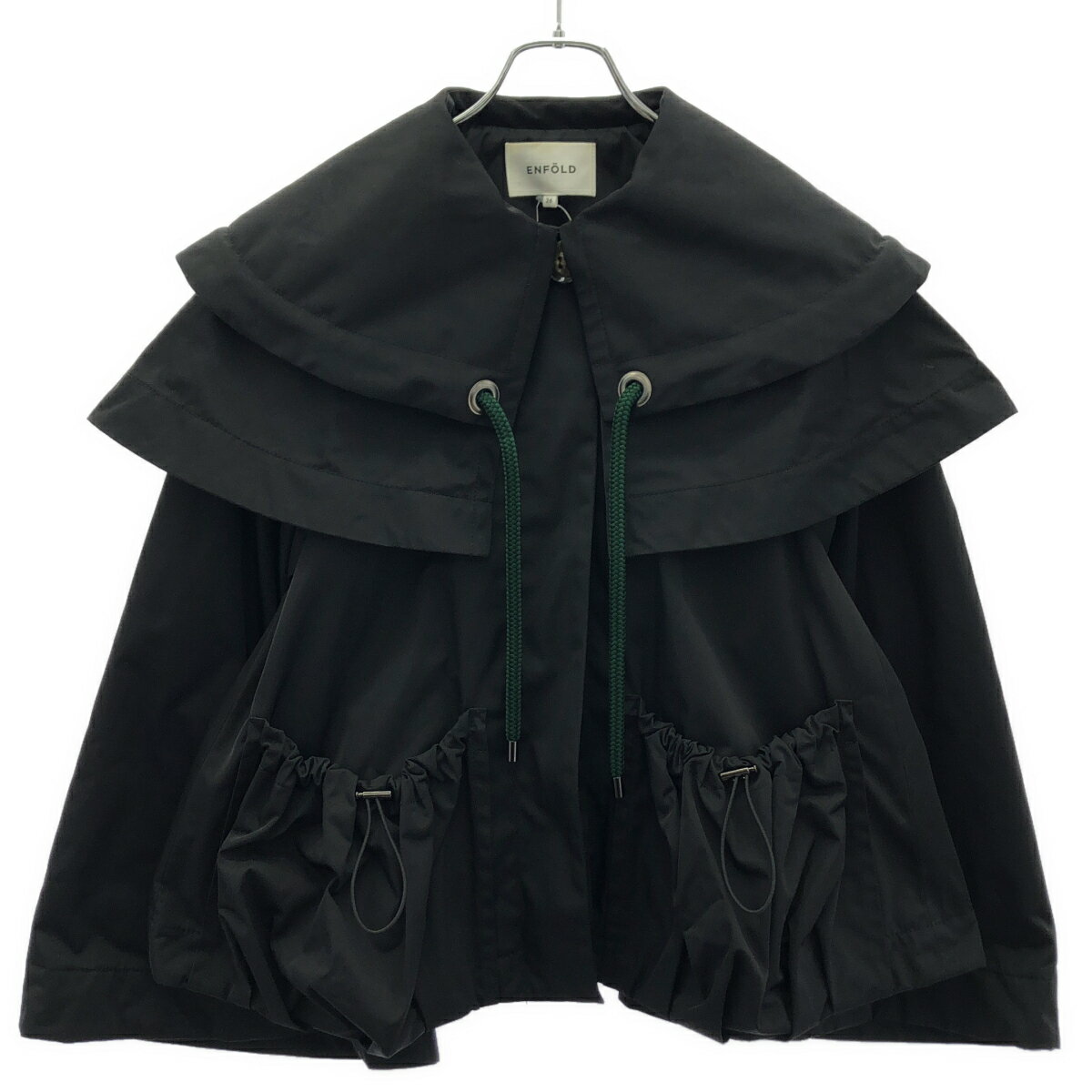Rakuten - ENFOLD エンフォルド ポリエステルビッグカラーショートジャケット 300EA330-1070 ブラック 36 【中古】 ITM14YI1VGGE