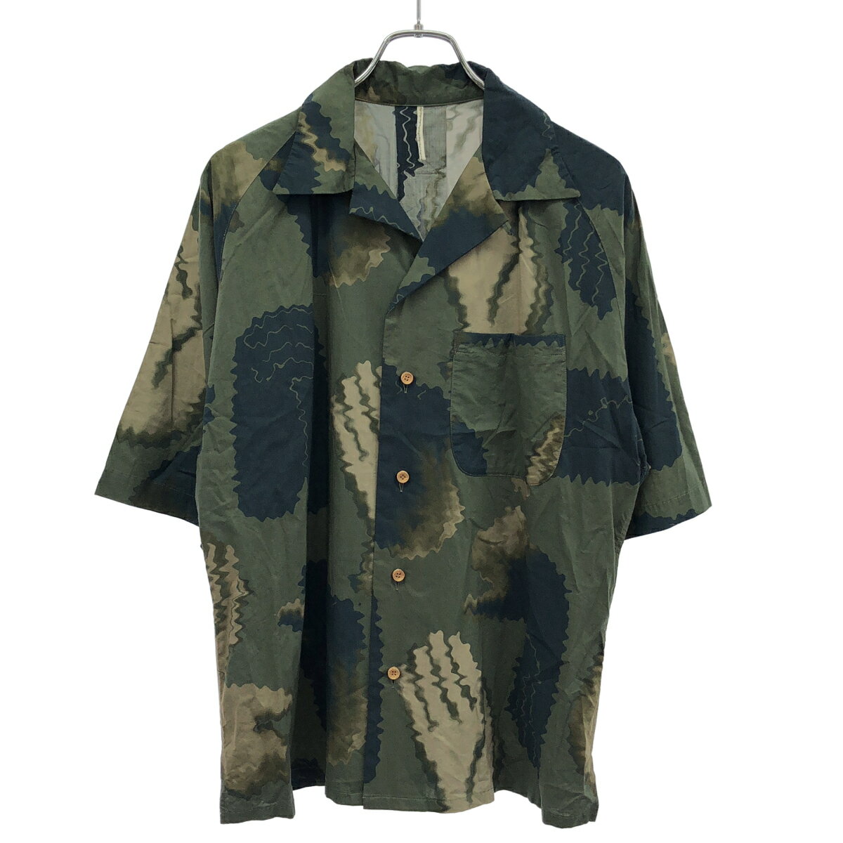 乐天商城 - m's braque エムズブラック 24SS ラグランアロハシャツ 241302 グリーン系 38 【中古】 IT9EZ74UMNRH
