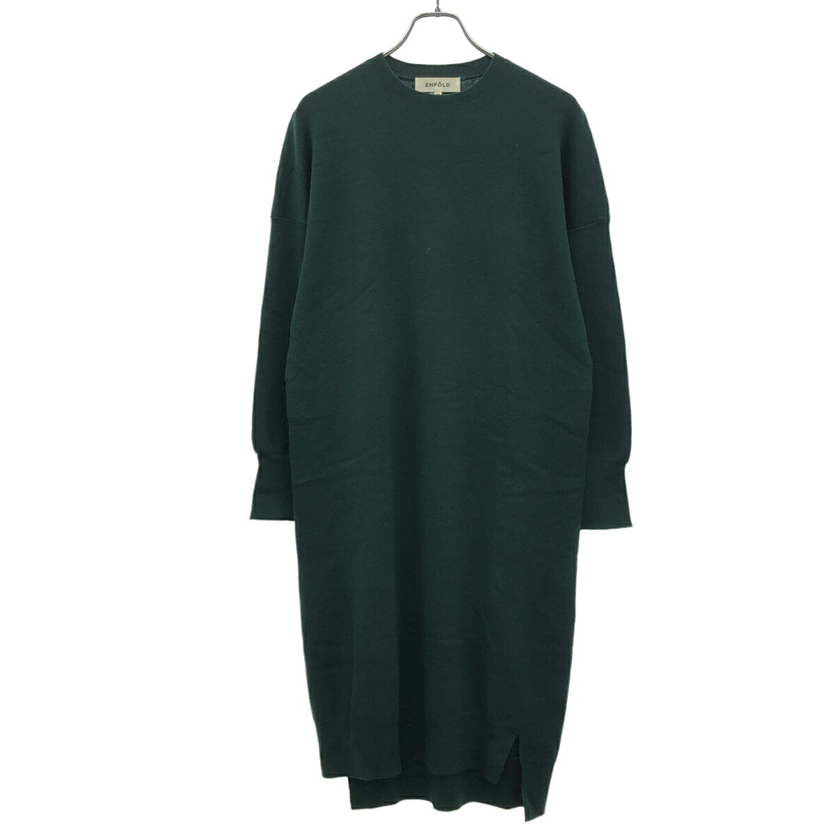 Rakuten - ENFOLD エンフォルド 19AW サイドスリットニットワンピース 300CA373-2250 グリーン 38 【中古】 ITMYGCCPNKVM