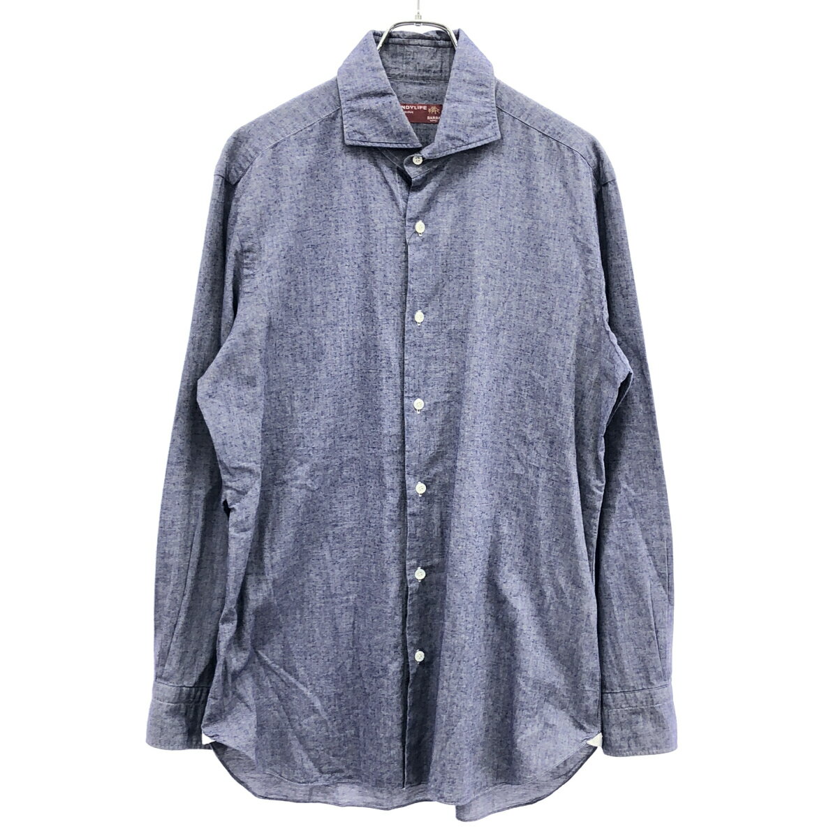 Rakuten - BARBA DANDYLIFE バルバダンディライフ ホリゾンタルカラーシャツ ブルー XL 【中古】 IT4K3CMXWYUO