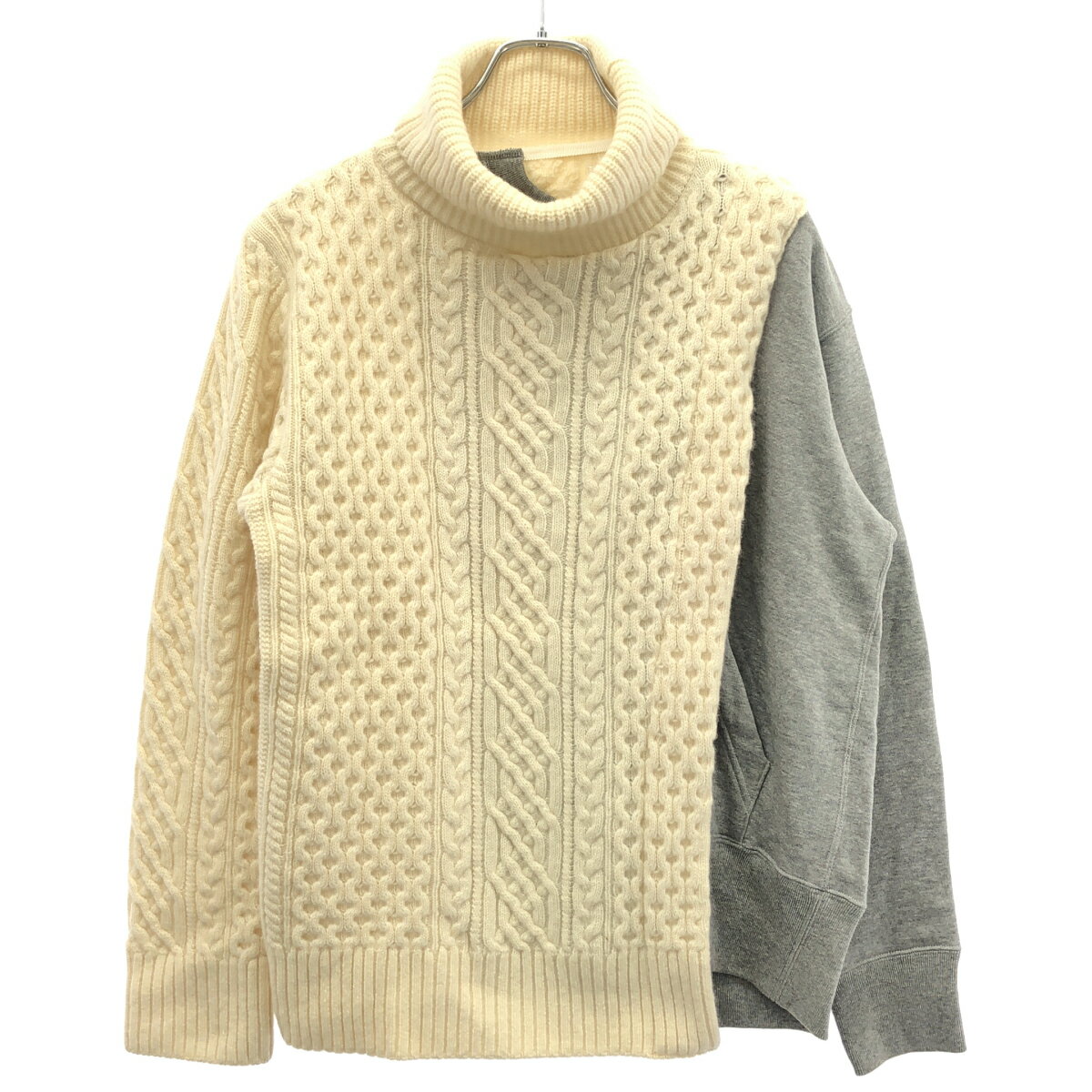 Rakuten - sacai サカイ 18AW ドッキングタートルネックニットセーター 18-04026 アイボリー グレー 1 【中古】 ITDQE7VB5EP8