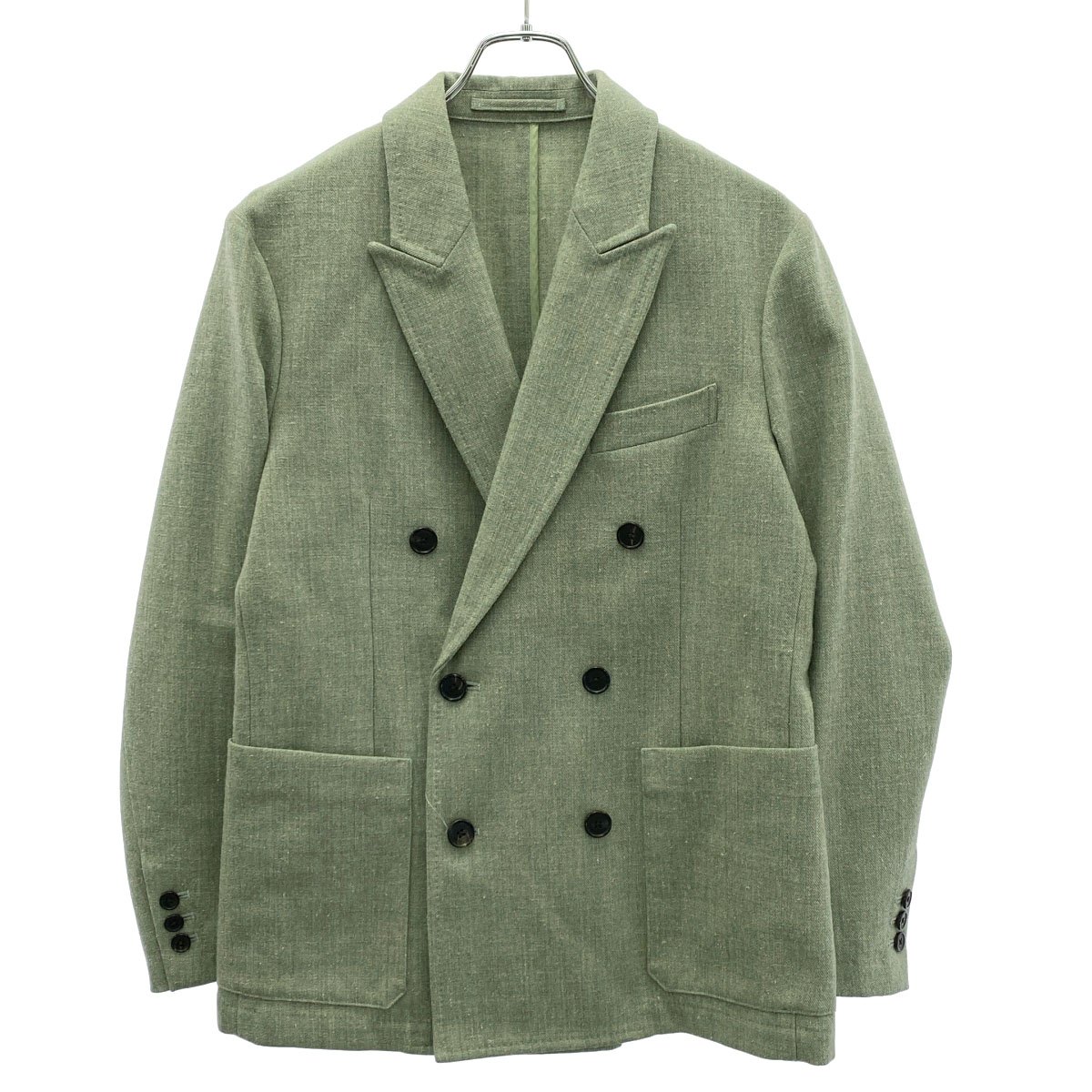 乐天商城 - CABaN キャバン ウールリネン ダブルブレストジャケット 59-07-24-07001 グリーン S 【中古】 ITEPN4NBDIND