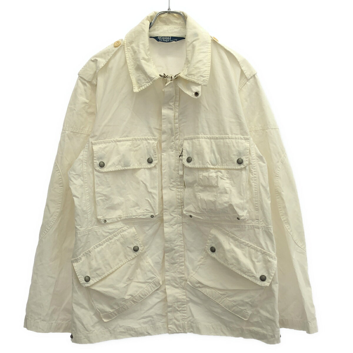 乐天商城 - Polo by Ralph Lauren ポロ バイ ラルフ ローレン マルチポケットミリタリージャケット ホワイト M 【中古】 ITKWROGZICVS