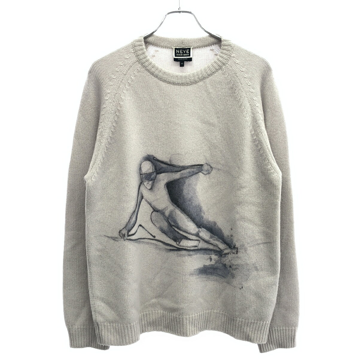 GIORGIO ARMANI NEVE ジョルジオ アルマーニ ネーヴェ カシミヤニットセーター 6KSME8 SM52Z グレー 52  IT3XJQMEMEJW