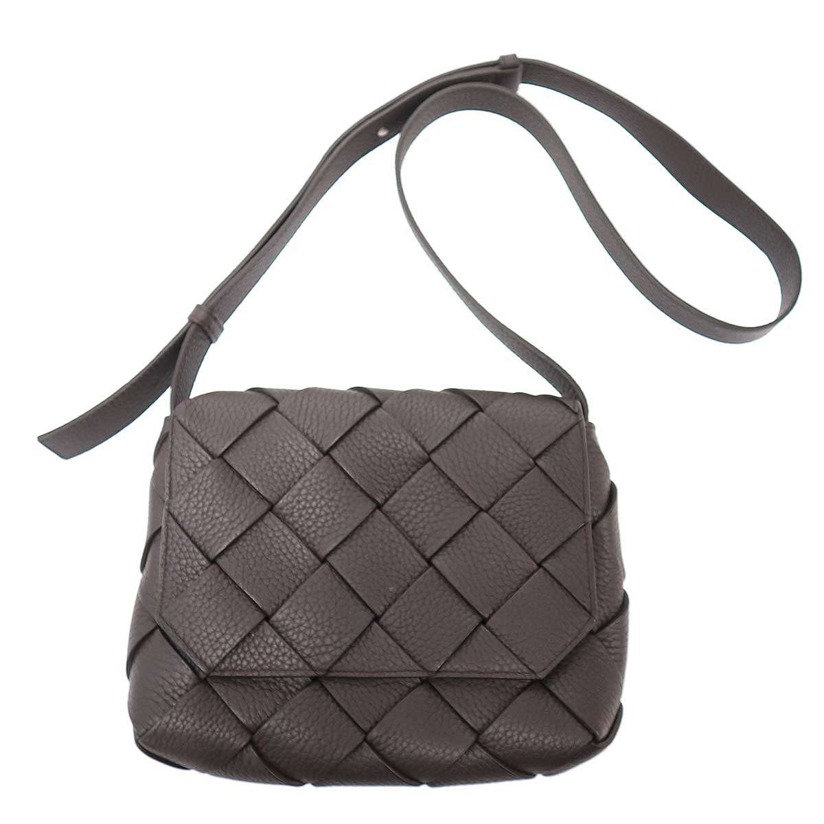 乐天商城 - BOTTEGA VENETA ボッテガヴェネタ Diago Intrecciato Shoulder Bag ディアゴ イントレチャート ショルダーバッグ ブラウン 【中古】 IT0FVDGRHUPD