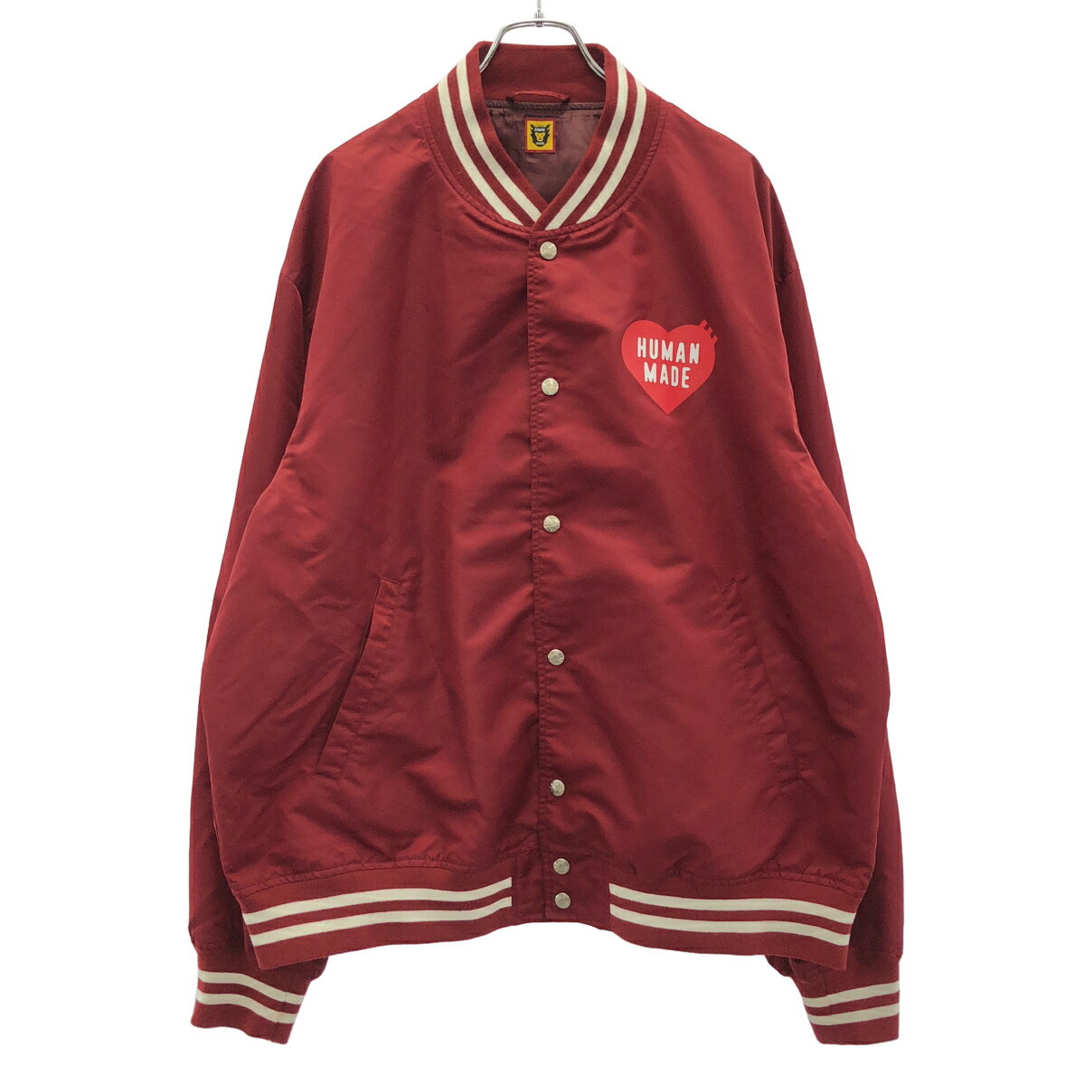 乐天商城 - HUMAN MADE ヒューマンメイド 22AW Nylon Stadium Jacket ナイロンスタジャン レッド XXL 【中古】 IT3M8G1QDS4G