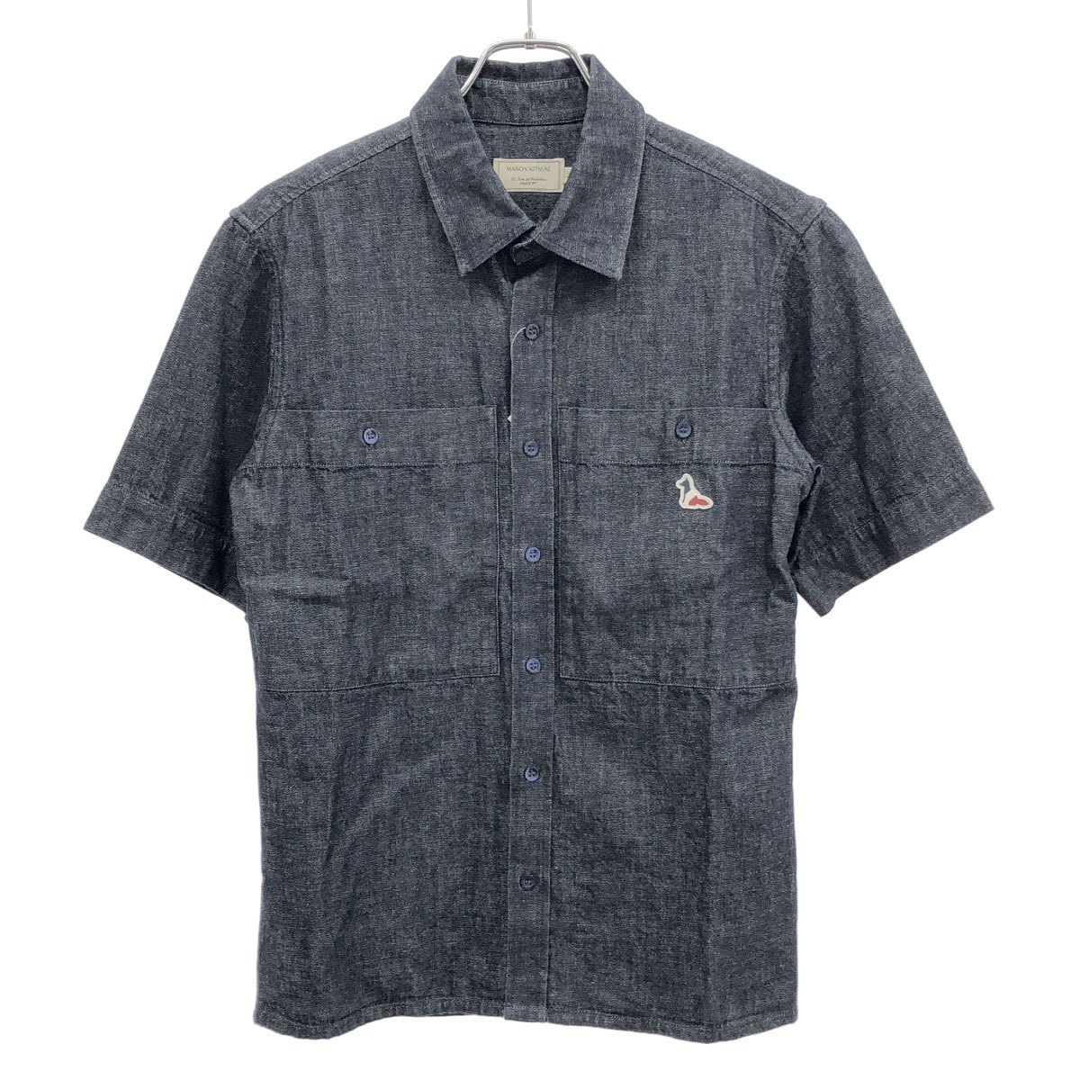 樂天商城 - MAISON KITSUNE メゾンキツネ ショートスリーブデニムシャツ KMH-19010-A インディゴ 37 【中古】 ITVZ89AN2BY4