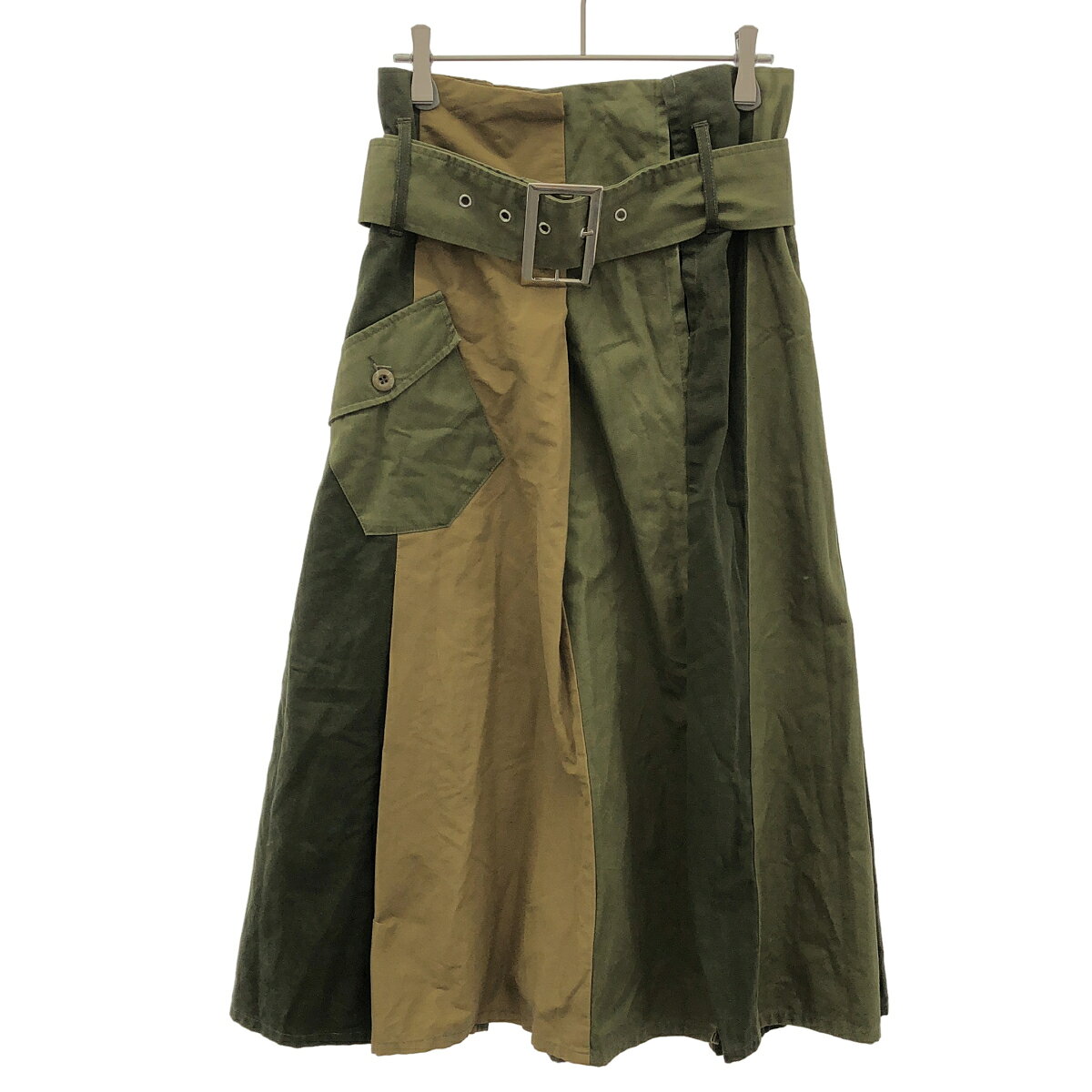 LEINWANDE ラインヴァンド Reborn Army Skirt アーミーラップスカート カーキ×ベージュ F  IT9M4703WRP4