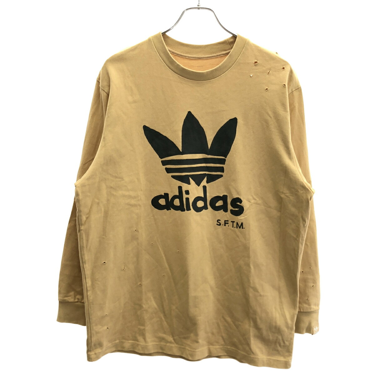 乐天商城 - adidas×SONG FOR THE MUTE アディダス ソングフォーザミュート Long Sleeve Tee ロングスリーブTシャツ HT0435 ベージュ系 XS 【中古】 ITGAZ56YEGV4