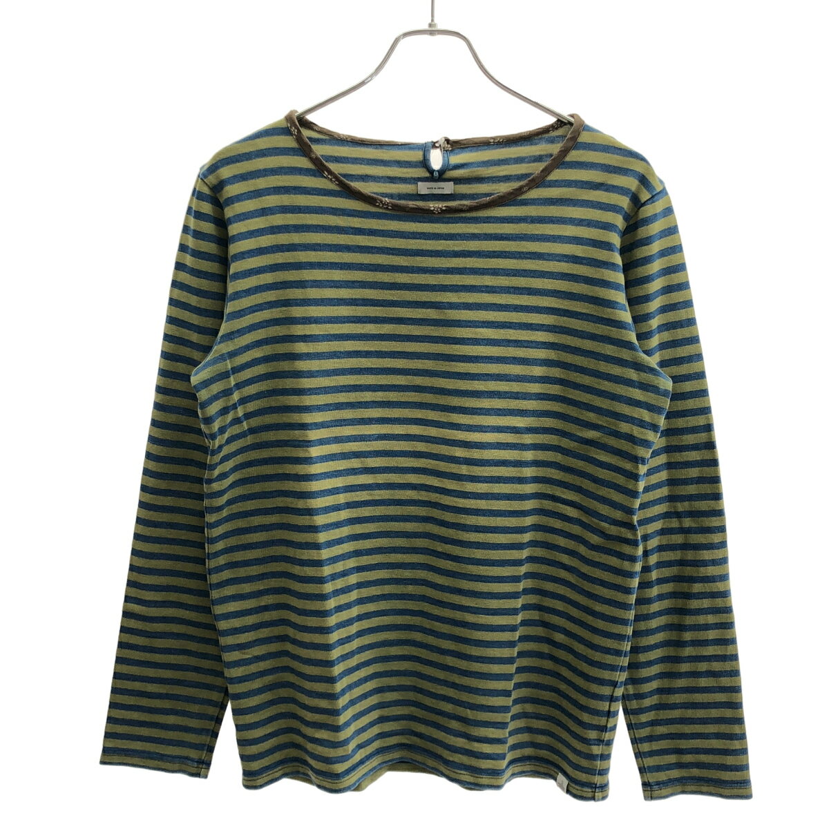 乐天商城 - visvim ビズビム 14SS BORDER CREW L/S ロングスリーブボーダーTシャツ 0114205010032 グリーン×ブルー 2 【中古】 ITDUD0FF3APS