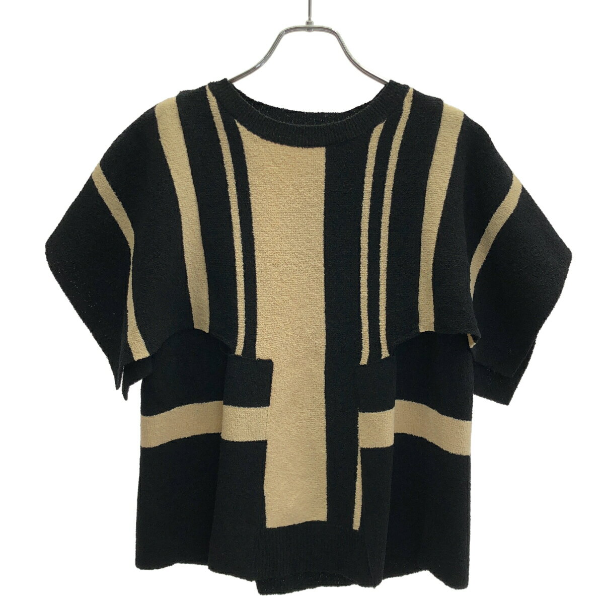 AKIRA NAKA アキラ ナカ 23SS Katja assembled knit アッセンブルニットプルオーバー AS2333-BKBE ブラック 1  IT2MOPE83VSG