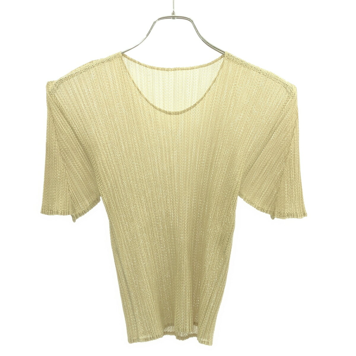 樂天商城 - PLEATS PLEASE ISSEY MIYAKE プリーツプリーズ イッセイミヤケ メッシュプリーツTシャツ PP06-JK604 アイボリー系 4 【中古】 ITXQX4EYTLL2