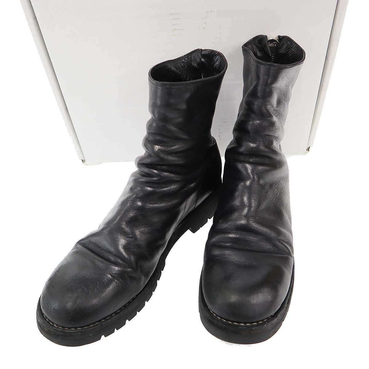 GUIDI グイディ Horse Full Grain Boots バックジップ ホースフルグレイン ブーツ 796V ブラック 42 【中古】 ITQJTZUS4D40