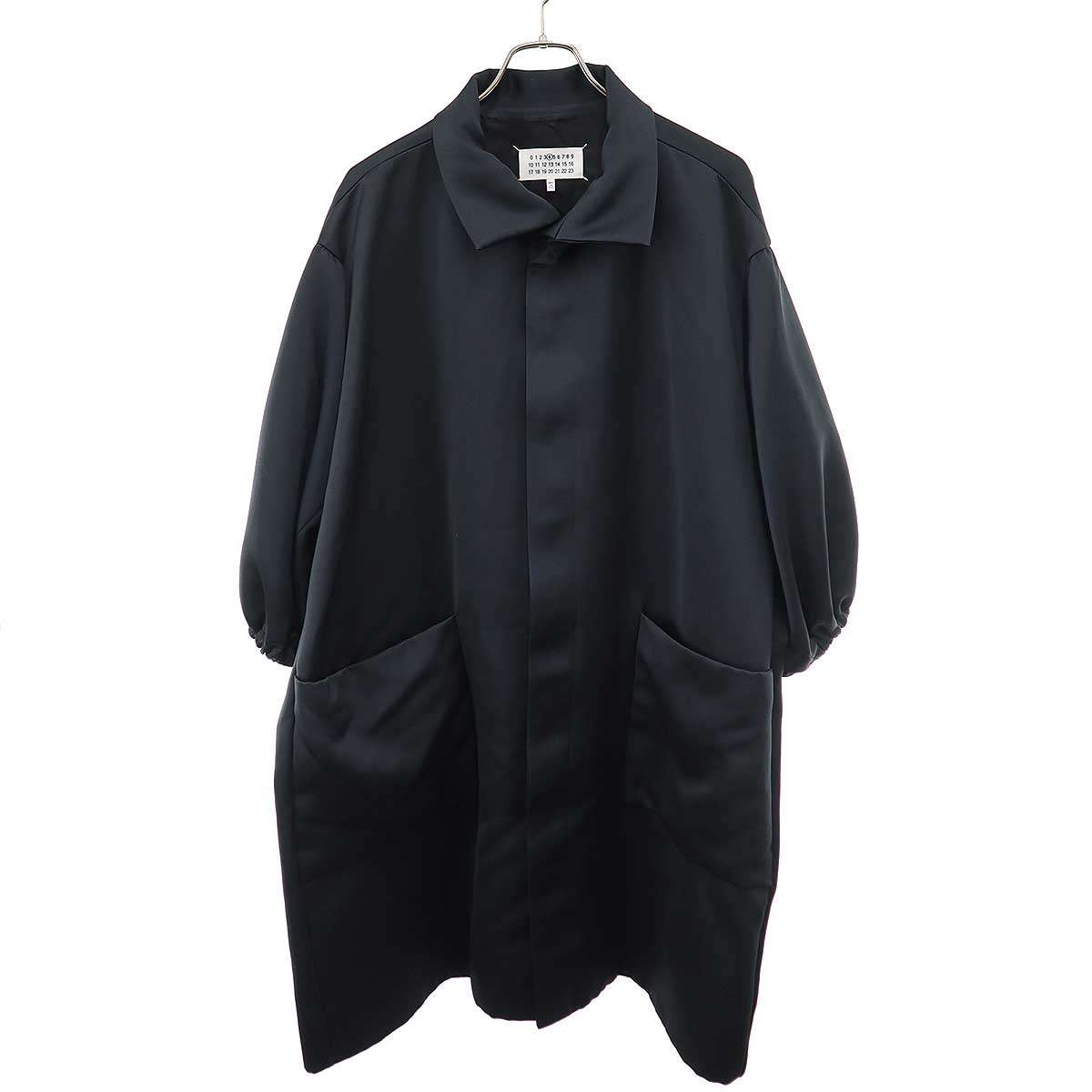 Maison Margiela 4 メゾン マルジェラ 21SS サテンオーバーコート S51CU0251 S48437 ブラック 38 【中古】 IT36MR39YSFI