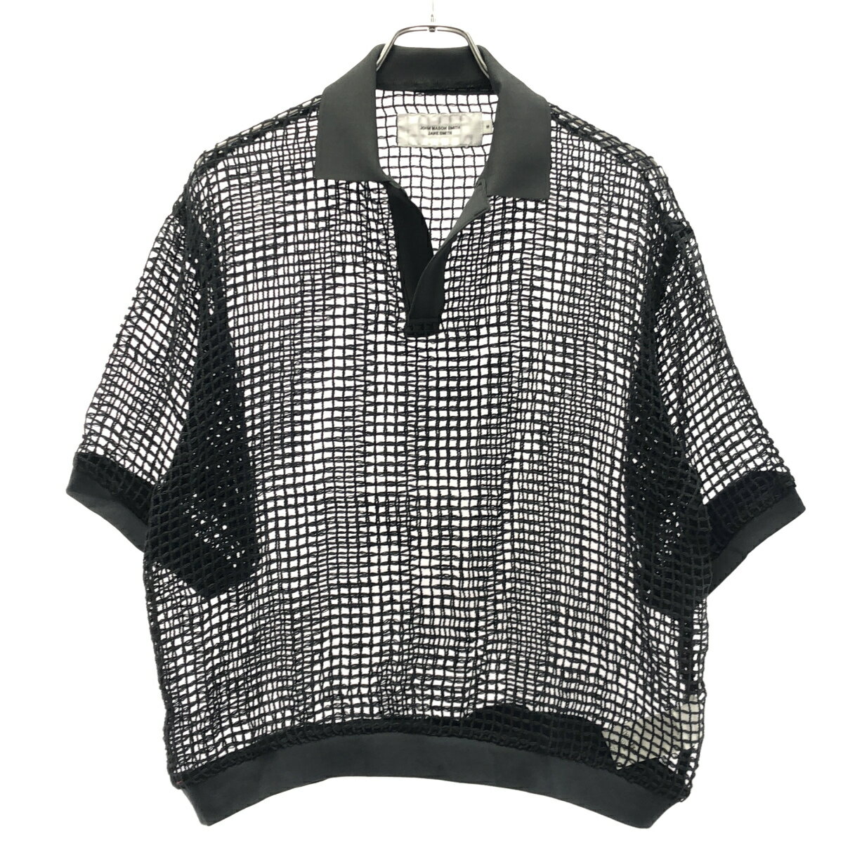 JOHN MASON SMITH ジョン メイソン スミス 26SS SQUARE MESH SKIPPER POLO スクエアメッシュポロシャツ 26SCT-226S チャコール系 M  IT4WJISTL0PO