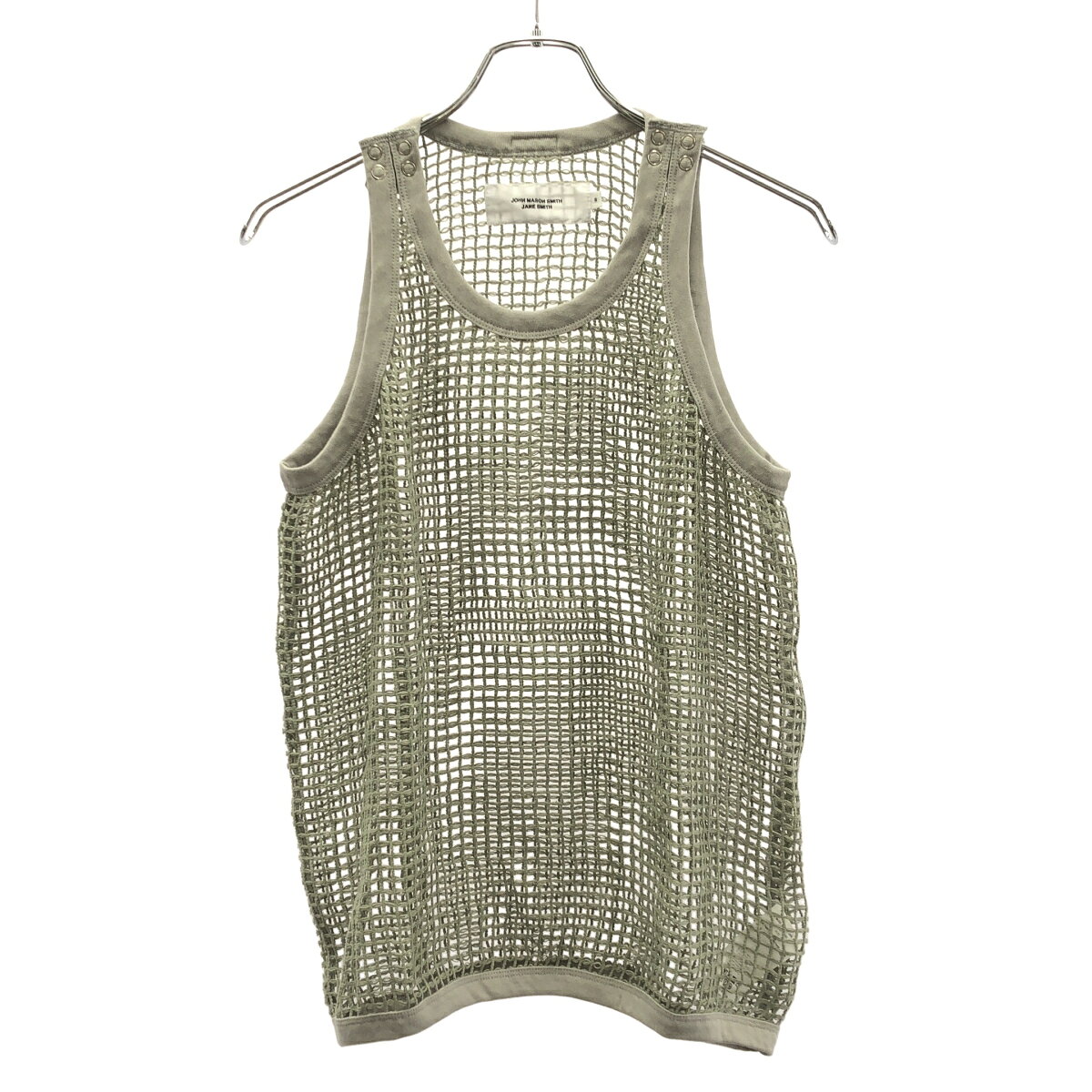 JOHN MASON SMITH ジョン メイソン スミス 26SS SQUARE MESH TANK TOP スクエアメッシュタンクトップ 26SCT-244S グリーン S  ITBV4KCURAM4