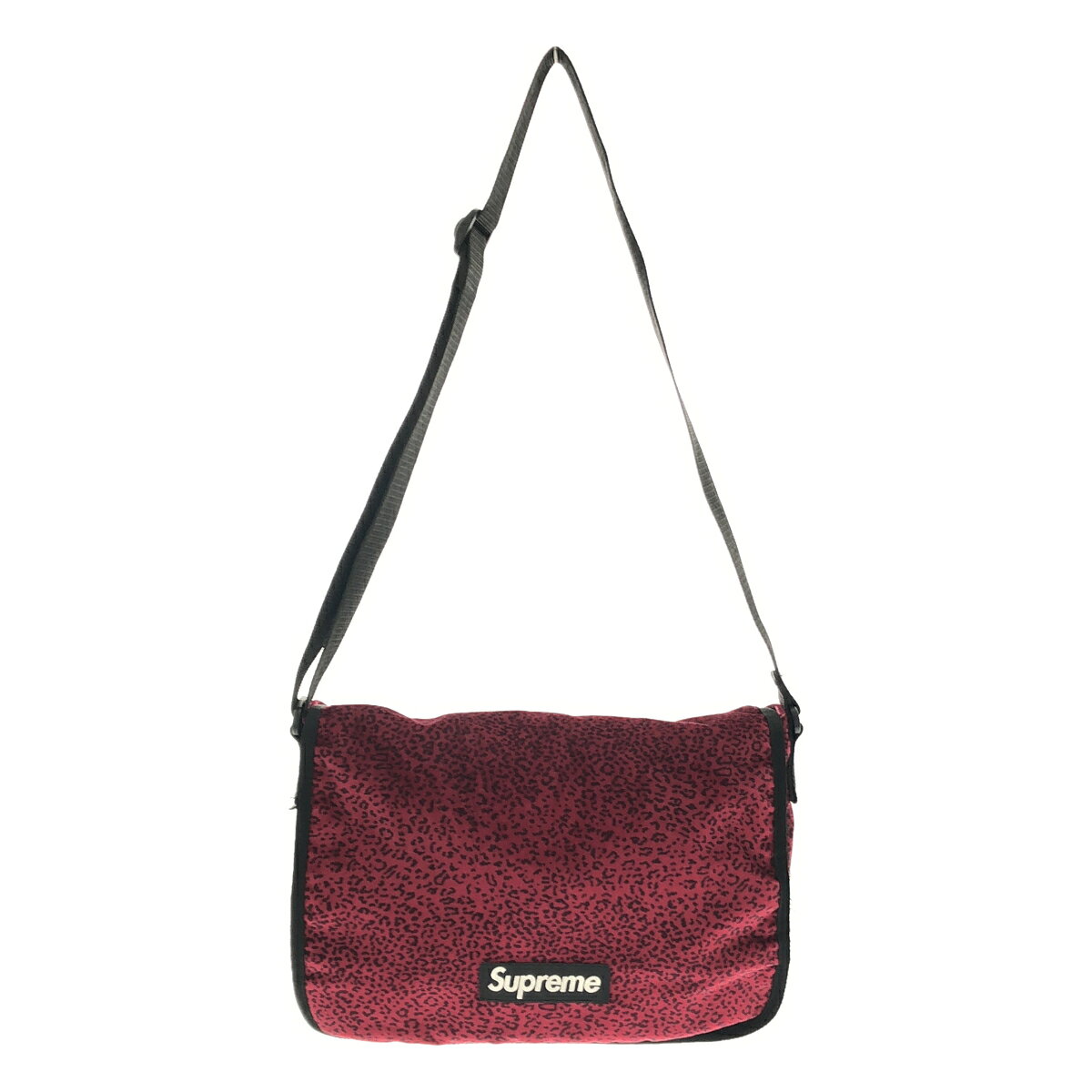 Supreme シュプリーム 25AW Velvet Small Messenger Bag レオパードベルベットメッセンジャーバッグ レッド系×ブラック  ITSFQQOLR2EU