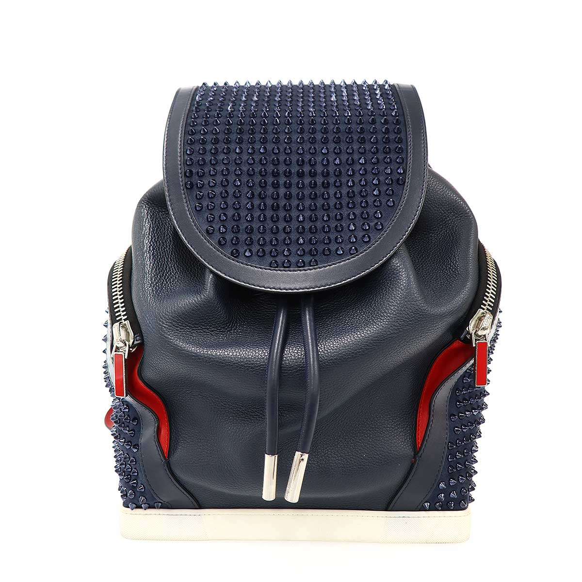 Christian Louboutin クリスチャンルブタン EXPLORAFUNK エクスプローラーファンク スパイクスタッズレザーバックパック ネイビー  IT8ULBFYMATC