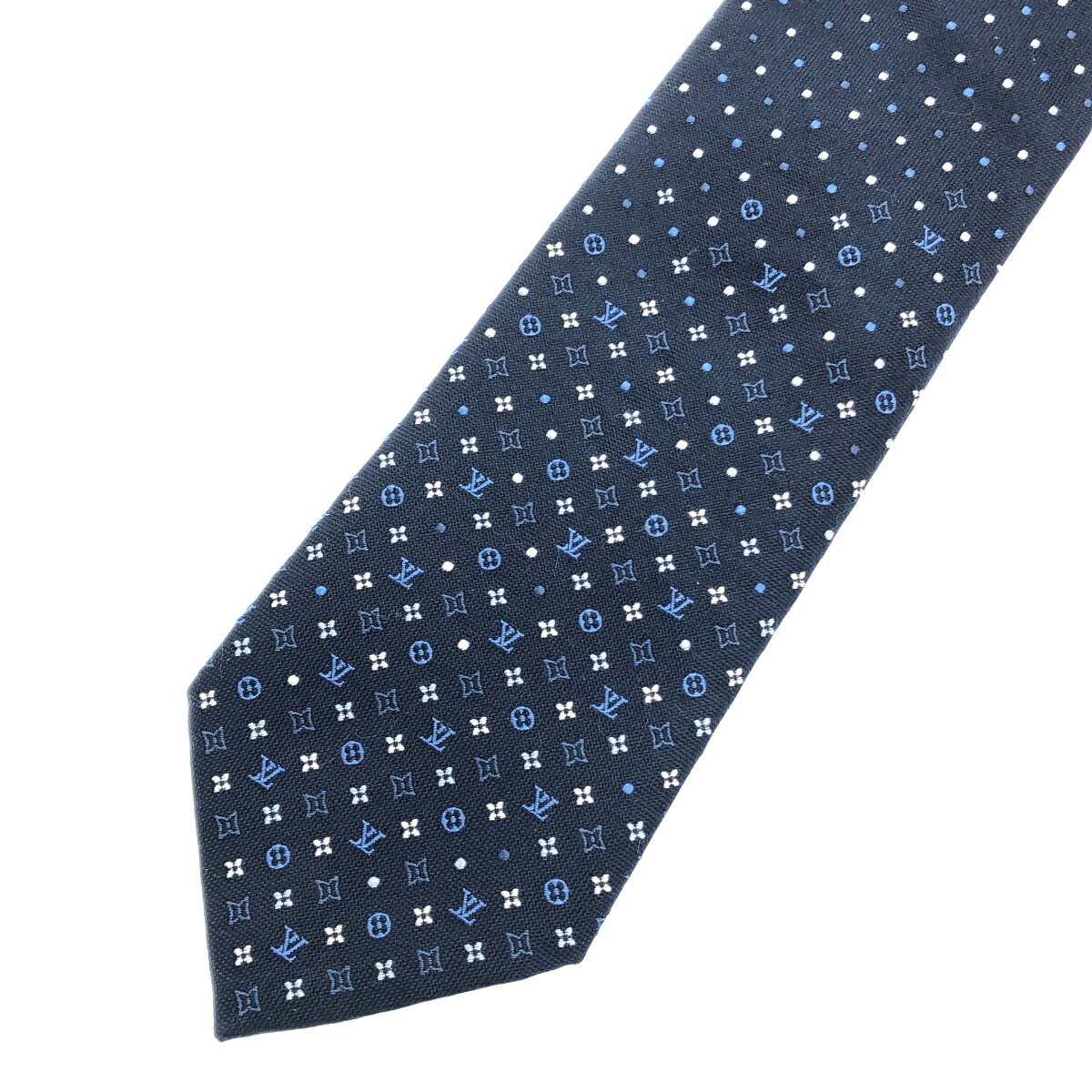 LOUIS VUITTON ルイヴィトン ネクタイ・モノグラム グラディエント ドット 8cm M76844 ネイビー  ITCB0D60B0JW