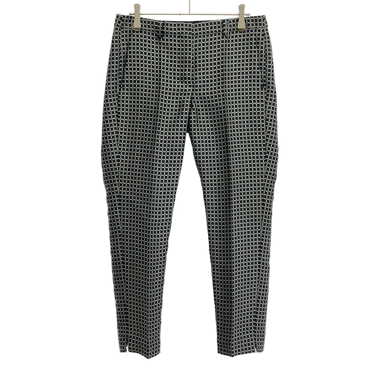 S Max Mara エス マックスマーラ チェックジャガードトラウザーパンツ 91310271 ネイビー系 36  ITRH9TORKZTC