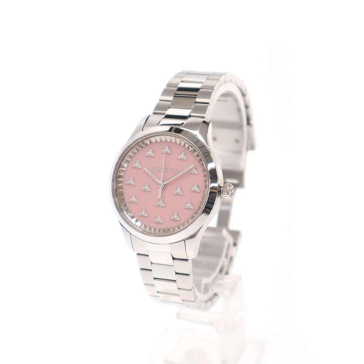 GUCCI グッチ G-タイムレス 32mm 腕時計 シルバー ピンク 【中古】 ITQDLDNNZ5R4