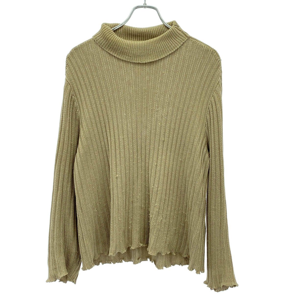 Maison Margiela 1 メゾン マルジェラ 22SS ショルダージップハイネックニットセーター S51HA1172 カーキベージュ系 XS 【中古】 ITZGP04VICNW