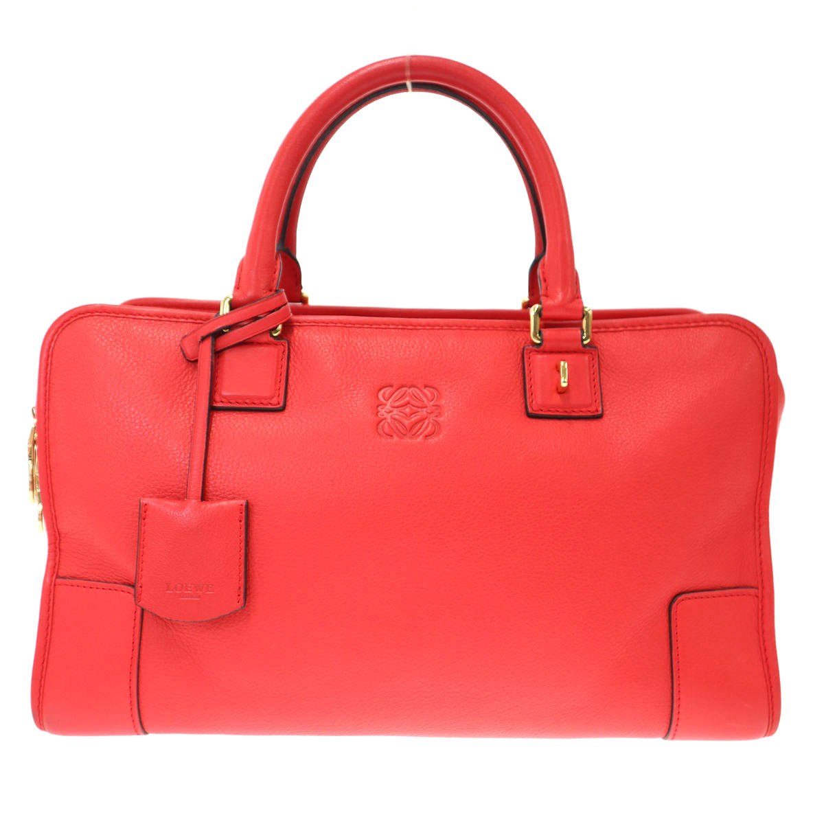 LOEWE ロエベ Amazona 36 Limited Edition アマソナ レザーハンドバッグ 363.79.A22 レッド 【中古】 ITR8P5S8XJYE