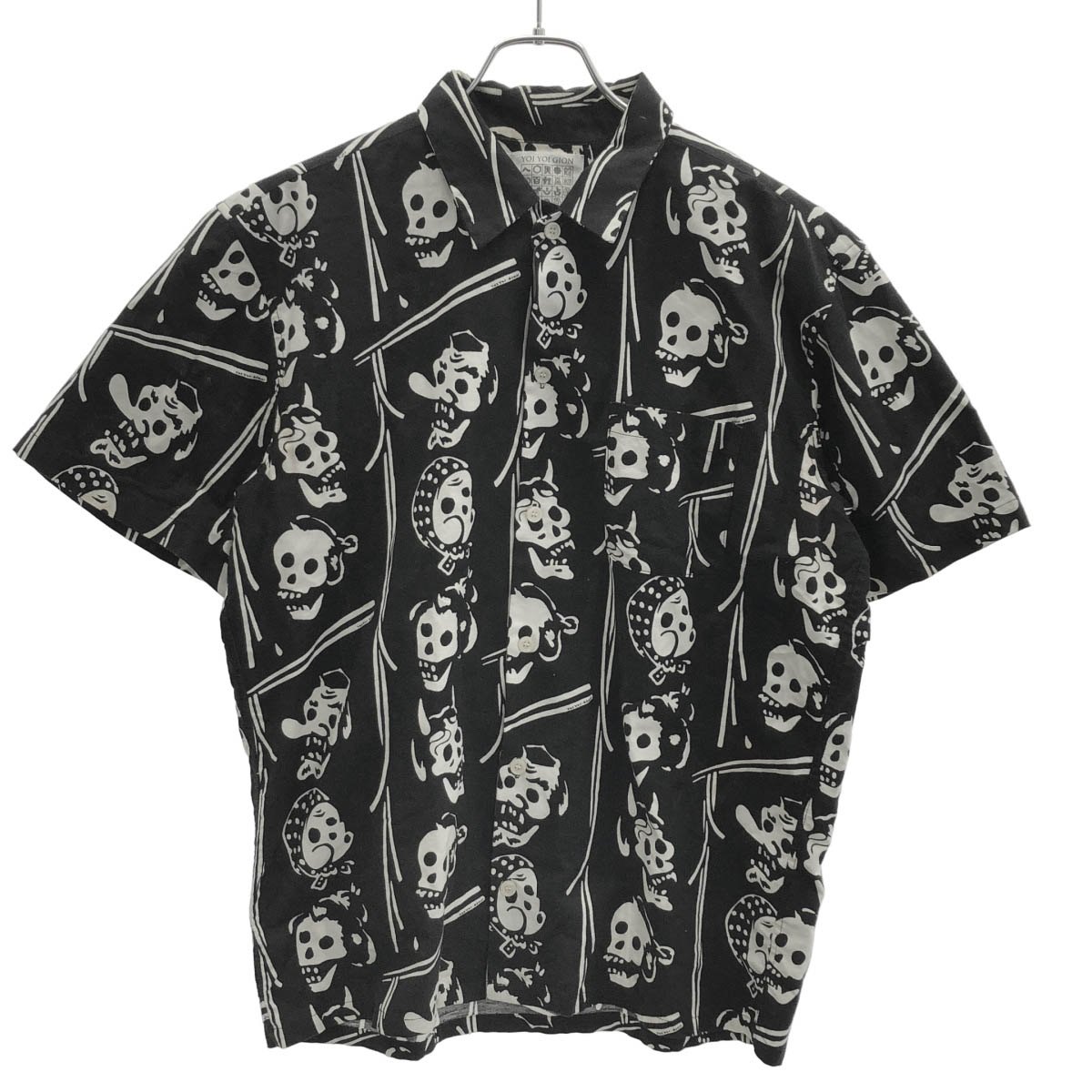 BUENA VISTA ブエナビスタ YOI YOI GION 宵宵祇園 ドクロプリントショートスリーブシャツ ブラック XL 【中古】 ITC9N8U64FUK