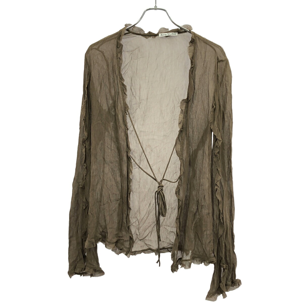 Acne Studios アクネストゥディオズ シアーブラウスシャツ FN-WN-BLOU000857 カーキ 34 【中古】 ITIGHR6YVDAS