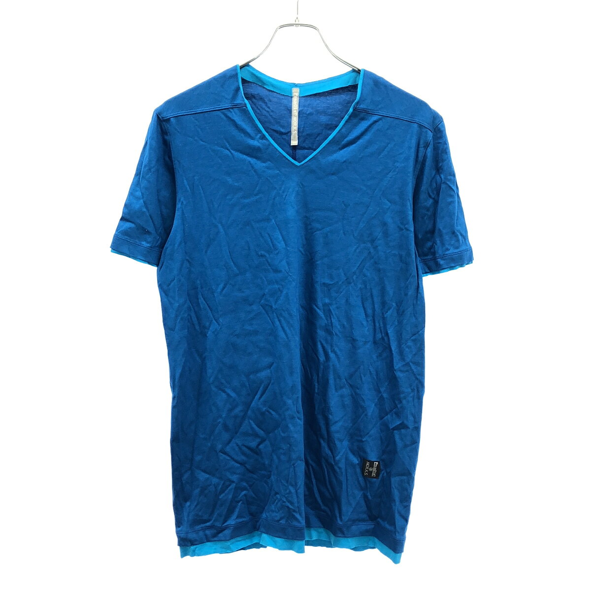 FranCisT_MOR.K.S フランシストモークス LYOCELL/C JERSEY FAKE LAYERED V-NECK T-SHIRT フェイクレイヤードVネックTシャツ MT3079 ブルー 2 【中古】 ITWJXYFPABT2