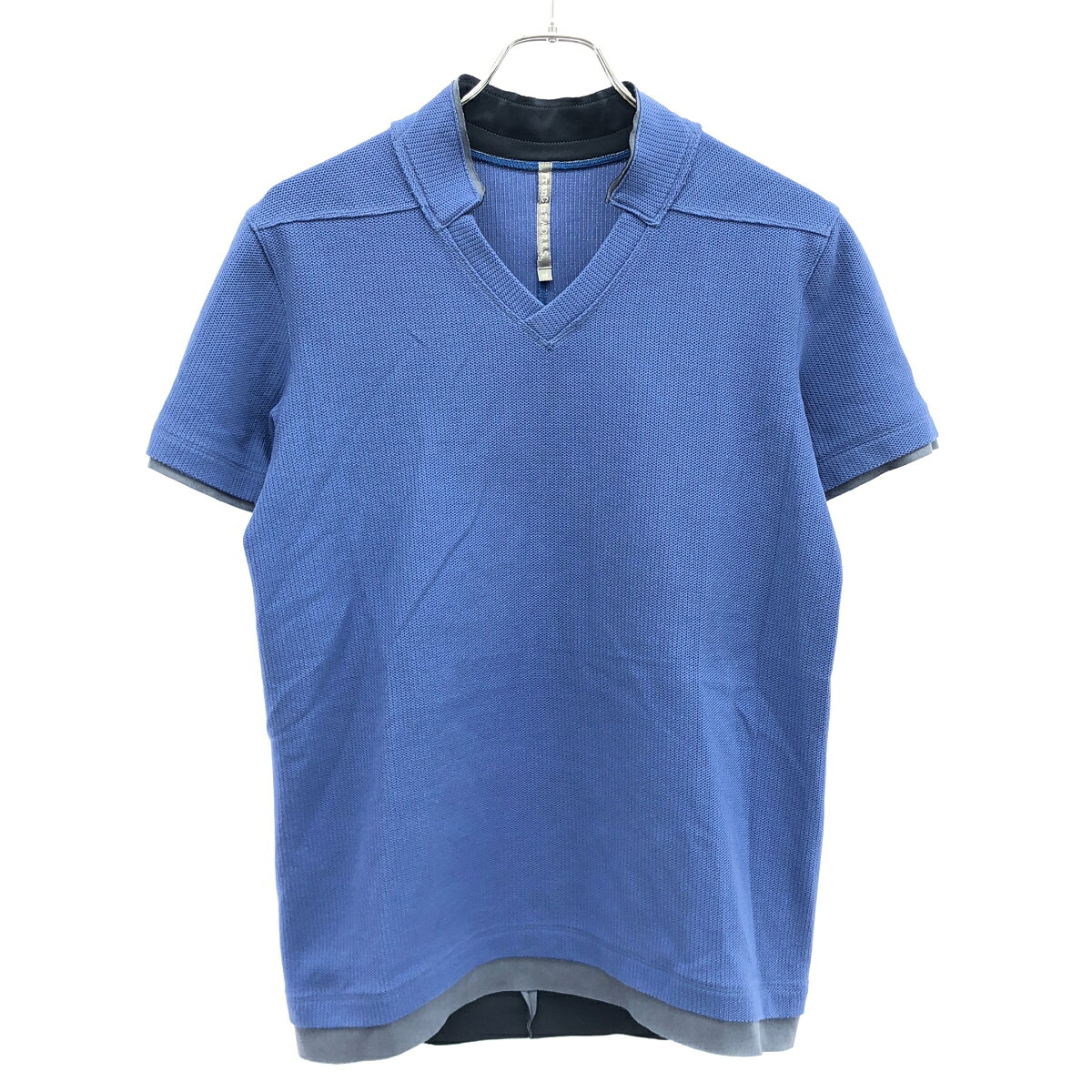 FranCisT_MOR.K.S フランシストモークス NOTCH’D MOCK V-NECK POLO モックVネックポロシャツ MC3148 ブルー 2 【中古】 IT7J7ACWWLQO