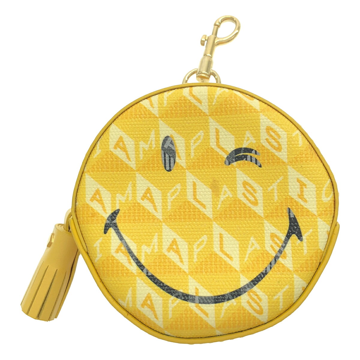 ANYA HINDMARCH アニヤ ハインドマーチ I Am A Plastic Bag イヤホンケース ポーチ チャーム イエロー 【中古】 ITHRTUIPT2BQ