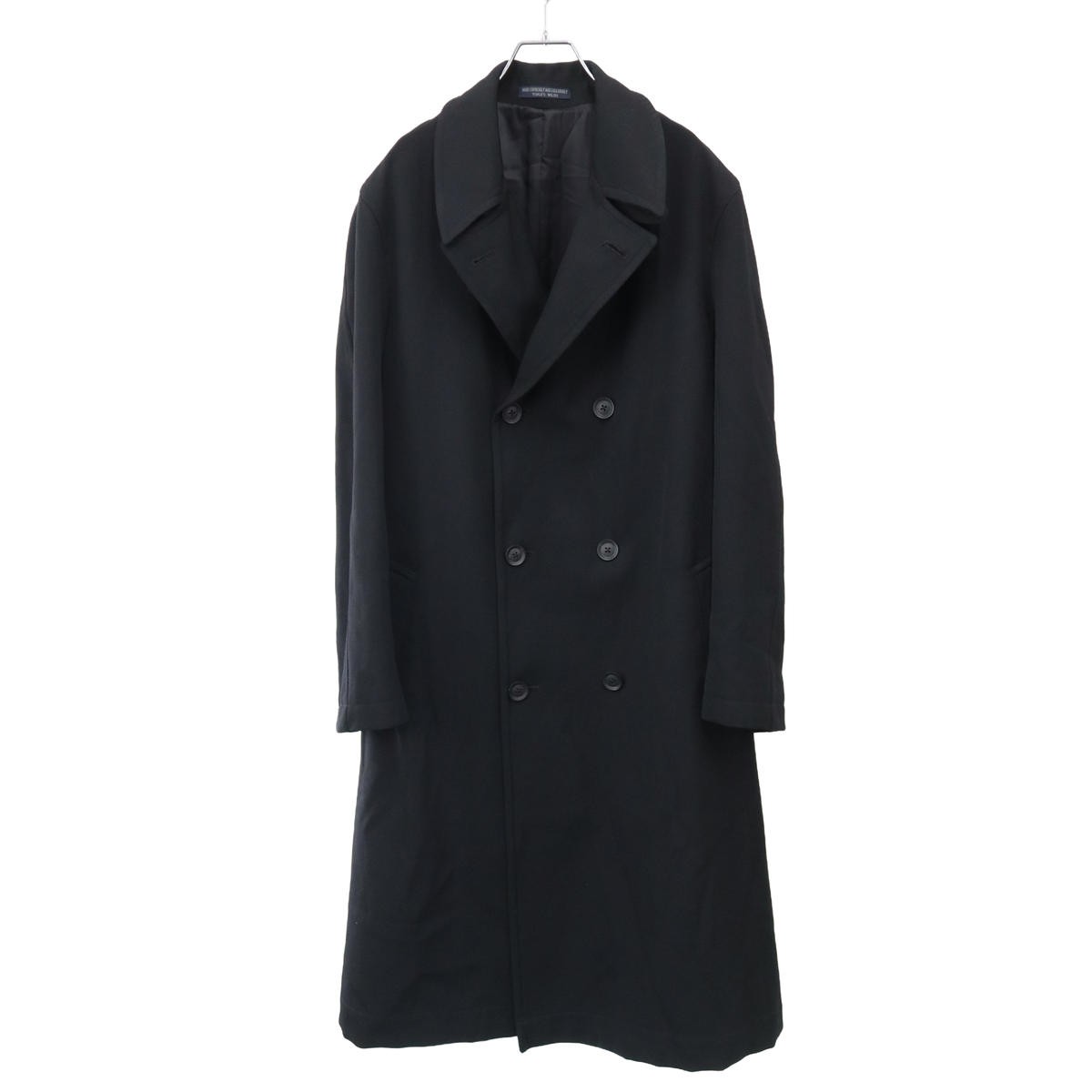REGULATION Yohji Yamamoto MEN レギュレーション ヨウジヤマモト メン 23AW Re ARMY GABARDINE O-8BWRe ダブルコート HJ-C02-141 ブラック 1 【中古】 ITSH5GOQ29M4