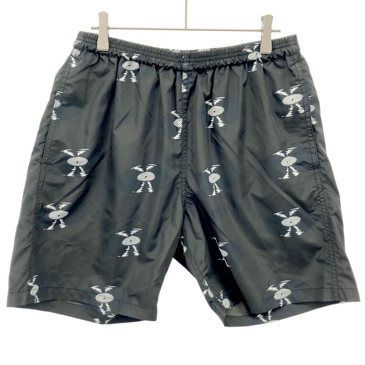 WACKO MARIA ワコマリア 24SS RECORDS NYLON BOARD SHORTS レコードプリントナイロンボードショーツ ブラック系 M 【中古】 ITDFPICE2CG0