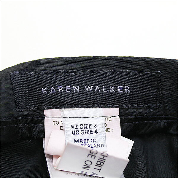Karen walker カレンウォーカー エンブレム刺繍タイトスカート ブラック 4【中古】